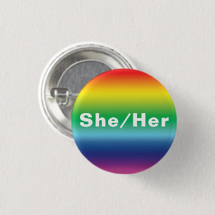 Sie, sie, Pronouns Lgbtq Lgbt Pride Rainbow Colors Button