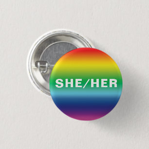 Sie, sie, Pronouns Lgbtq Lgbt Pride Rainbow Colors Button