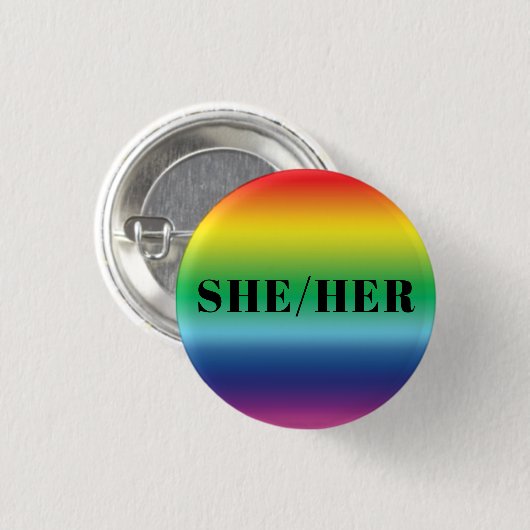 Sie, sie, Pronouns Lgbtq Lgbt Pride Rainbow Colors Button (Vorne & Hinten)