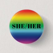 Sie, sie, Pronouns Lgbtq Lgbt Pride Rainbow Colors Button (Vorderseite)