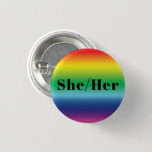 Sie, sie, Pronouns Lgbtq Lgbt Pride Rainbow Colors Button