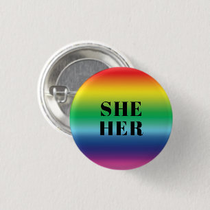 Sie, sie, Pronouns Lgbtq Lgbt Pride Rainbow Colors Button