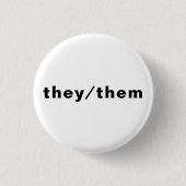 Sie, sie, Pronouns - Lgbtq Stolz Schwarz-weiß Button (Vorderseite)