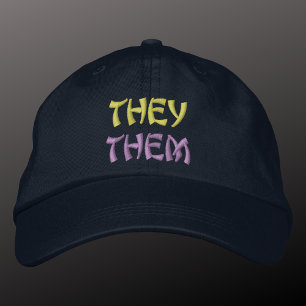 Sie / sie pronouns non-binäre bestickte Hat Baseballkappe