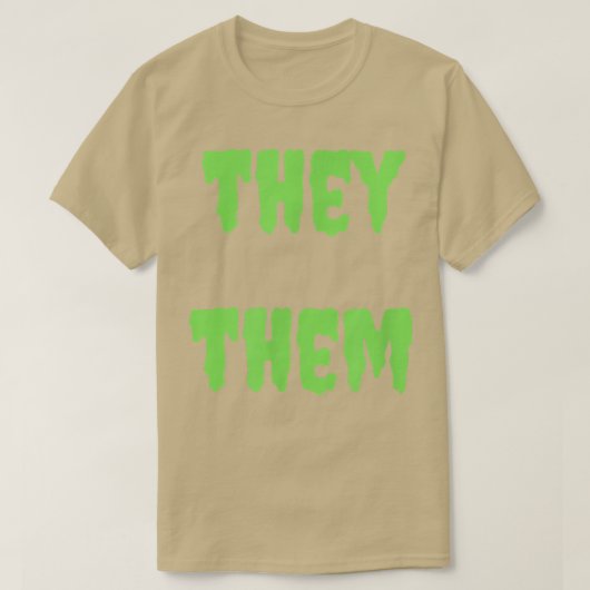 Sie sie Pronouns Nonbinary Spooky Halloween Limon T-Shirt (Design vorne)