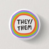 SIE/SIE Pronouns Rainbow Circle Button (Vorderseite)