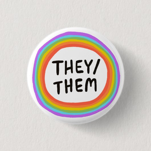 SIE/SIE Pronouns Rainbow Circle Button (Vorderseite)