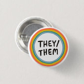 Sie/sie Pronouns Rainbow Soft Circle Ring Ring Button (Vorne & Hinten)