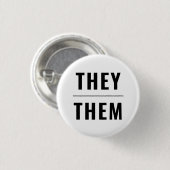 Sie sie Pronouns Schwarz-weiß lgbtq Gay Pride Button (Vorne & Hinten)