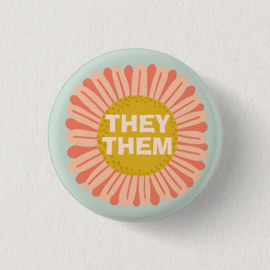SIE / SIE Pronouns Sonnenblume Daisy Pride Button (Vorderseite)