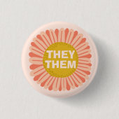 SIE / SIE Pronouns Sonnenblume Daisy Pride Button (Vorderseite)