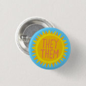 Sie / sie Pronouns Sonnenschein Pride handschrift Button (Vorne & Hinten)