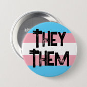 Sie sie Pronouns Trans Button (Vorne & Hinten)