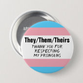 Sie sie Pronouns Trans Button (Vorne & Hinten)