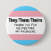 Sie sie Pronouns Trans Button (Vorderseite)