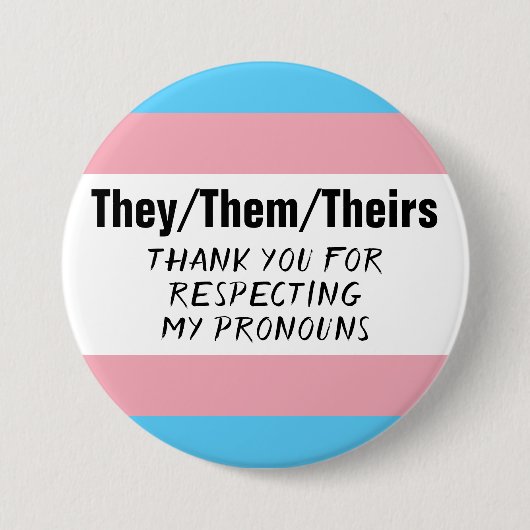 Sie sie Pronouns Trans Button (Vorderseite)