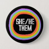 SIE SIE SIE farbenfrohe Geschlecht Rainbow Circle Button (Vorderseite)