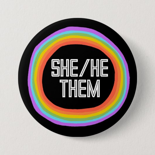 SIE SIE SIE farbenfrohe Geschlecht Rainbow Circle  Button (Vorderseite)
