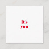 Sie, Sie sind rot zweiseitig minimalistisch romant Begleitkarte (Rückseite)