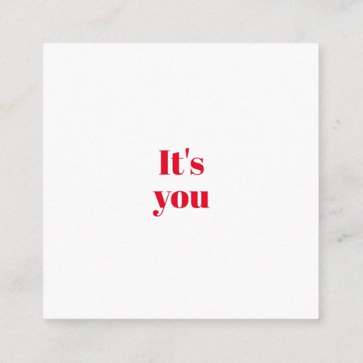 Sie, Sie sind rot zweiseitig minimalistisch romant Begleitkarte (Rückseite)