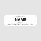 sie/sie - WCS, sowohl Follower- als auch Leader-Na Namensschild (Vorderseite)