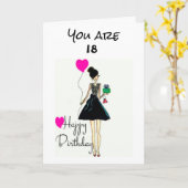 *** SIE SIND ***18****! KARTE (Gelbe Blume)