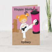 Sie sind A-Maze-ing Ginger Girls Karate Birthday Karte (Vorderseite)