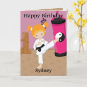 Sie sind A-Maze-ing Ginger Girls Karate Birthday Karte (Gelbe Blume)