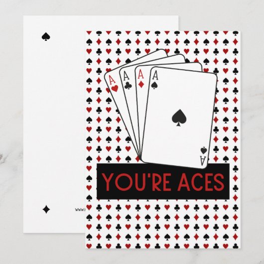 SIE SIND ACES Las Vegas Style Danke Karte (Vorne/Hinten)