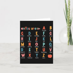 Sie sind Alphabet lernen Abcs Inspiration Lehrer A Karte