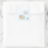 Sie sind angestellt! quadratischer aufkleber (Tasche)
