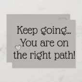 Sie sind auf dem richtigen Weg Motivierend Zitat Postkarte (Vorne/Hinten)