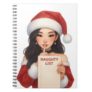 Sie sind auf meiner Naughty List Asian Mrs. Clause Notizblock