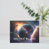 Sie sind aus diesem WelGalaxie-Weltraumuniversum Postkarte (Stehend Vorderseite)