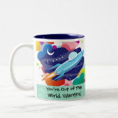 Sie sind aus diesem WeltValentinsgruß heraus Zweifarbige Tasse (Links)