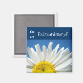 Sie sind außergewöhnlich! Magnete Blue Sky Daisy Magnet (Vorderseite/Rückseite)