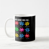 Sie sind Autismus Bewusstsein Puzzle Bible Verses  Kaffeetasse (Links)