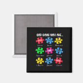 Sie sind Autismus Bewusstsein Puzzle Bible Verses  Magnet (Vorderseite/Rückseite)