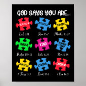 Sie sind Autismus Bewusstsein Puzzle Bible Verses Poster (Vorne)