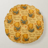 Sie sind begeistert - runder Wasserfarbenbär Rundes Kissen (Vorderseite)