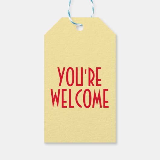 Sie sind Begrüßungsmarken Geschenkanhänger (Rückseite)