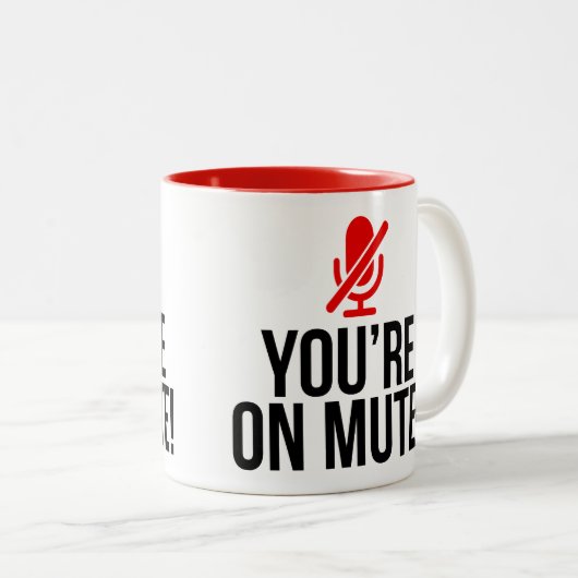 Sie sind bei Mute Funny virtuelles Online-Angebot Zweifarbige Tasse (VorderseiteRechts)