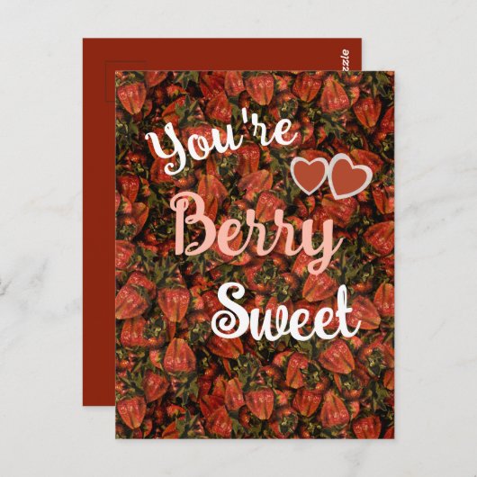 Sie sind Berry Sweet - Strawberry Postcard Postkarte (Vorne/Hinten)