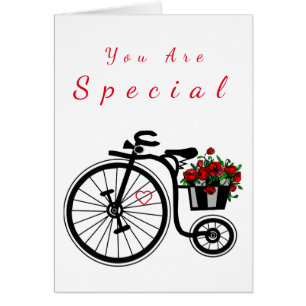 Sie sind besondere Card Romantische Blume Bike