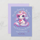 Sie sind besonders | Niedliche Einhorn-Valentinsta Dankeskarte (Vorne/Hinten)