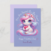 Sie sind besonders | Niedliche Einhorn-Valentinsta Dankeskarte (Vorne/Hinten)