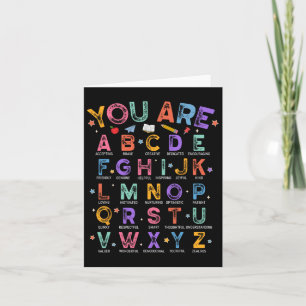Sie sind Briefe Alphabet lernen Abcs Boy Girl Read Karte