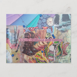 Sie sind brilliante und lustige Collage Postcard Postkarte