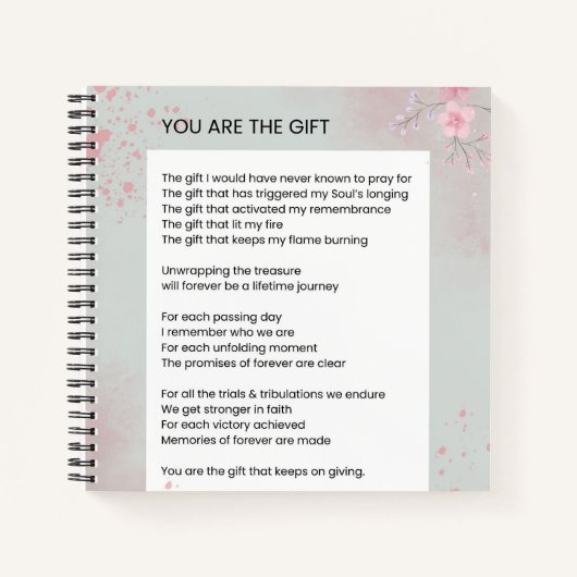 Sie sind das Geschenk - Selbst-Liebe Inspiration G Notizblock (Vorderseite)