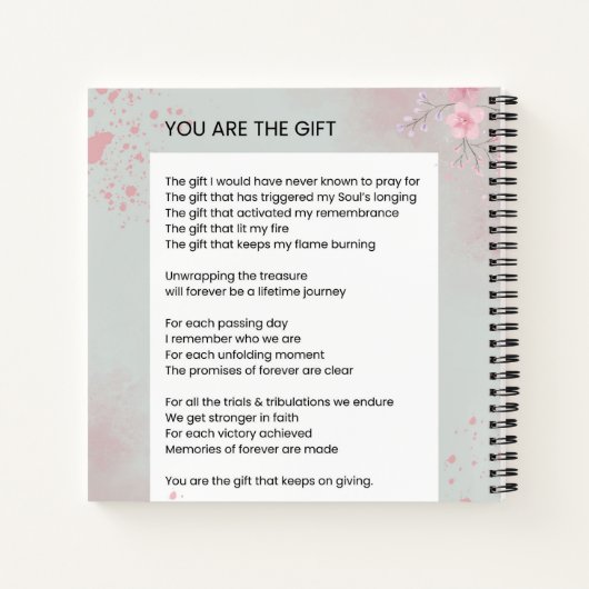 Sie sind das Geschenk - Selbst-Liebe Inspiration G Notizblock (Rückseite)